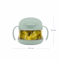 Ubbi Tweat No Spill Snack Container for Kids, BPA-Free, Toddler Snack Container, Sage & Blue thumbnail 3