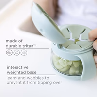Ubbi Tweat No Spill Snack Container for Kids, BPA-Free, Toddler Snack Container, Sage & Blue thumbnail 4