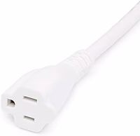 Amazon Basics Extension Cord, 10 Ft, 3-Prong Outlet Extender, Indoor Use, 13 Amps, 125V, White thumbnail 3