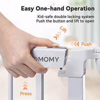 COMOMY 80" Extra Wide Baby Gate, Dog Gate for House Stairs Doorways Fireplace, Auto Close Pet Gate with Door Walk Through, 3 Metal Panels, Hardware Mounted Baby Fence Indoor Outdoor(30" Tall, White) thumbnail 4