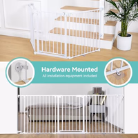 COMOMY 80" Extra Wide Baby Gate, Dog Gate for House Stairs Doorways Fireplace, Auto Close Pet Gate with Door Walk Through, 3 Metal Panels, Hardware Mounted Baby Fence Indoor Outdoor(30" Tall, White) thumbnail 3