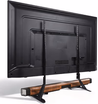 Amazon Basics Universal TV Stand, Height Adjustable for TVs up to 77 inch, Compatible with Soundbars, Holds up to 80 lbs, Black thumbnail 5
