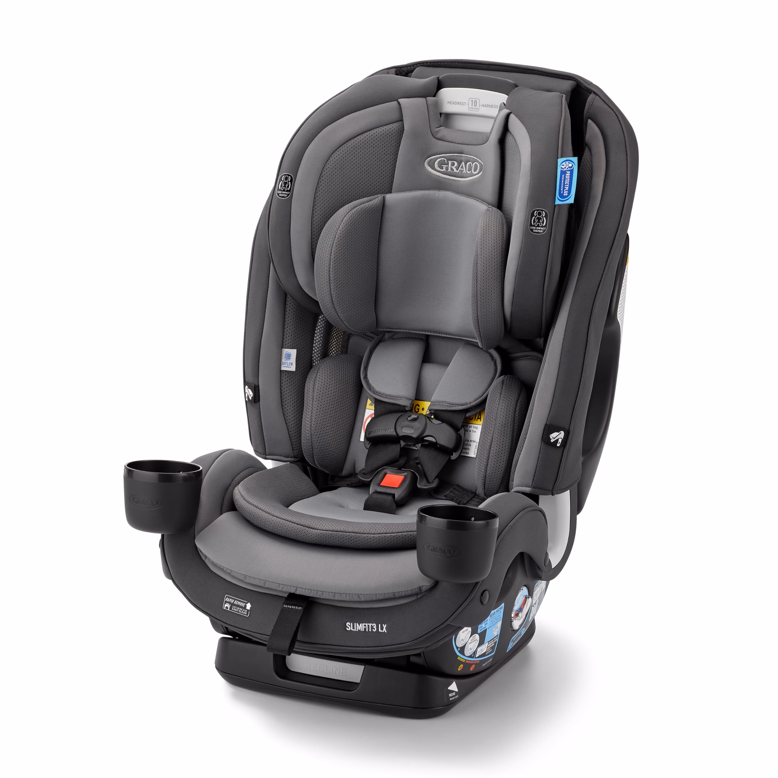 Graco SlimFit3 LX 3-in-1 Convertible Car Seat, Slim Car Seat Fits 3 Across, Rear Facing, Forward Facing, to Highback Booster Seat, Perfect for Baby Travel & Gift for New Parents, Kunningham