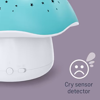 Angelcare Celeste Musical Mushroom Night Light Baby Projector - Sleep Soother with Adjustable Volume Lullabies, White Noises, 3 Night Light Colors, and Cry Sensor Detector thumbnail 5