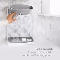 Ubbi Vertical Baby Bottle Drying Rack, Space Saving Countertop Drying Rack Baby Organizer, Gray thumbnail 4