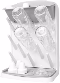 Ubbi Vertical Baby Bottle Drying Rack, Space Saving Countertop Drying Rack Baby Organizer, Gray thumbnail 1