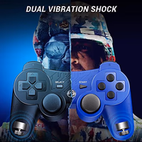 OKHAHA Controller 2 Pack for PS3 Wireless Controller for Sony Playstation 3, Double Shock 3, Bluetooth, Rechargeable, Motion Sensor, Remote for PS3 (With Stripes(Black + Blue)) thumbnail 4