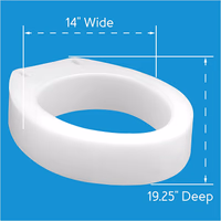 Carex Toilet Seat Riser, Round Raised Toilet Seat Adds 3.5 inches to Toilet Height, for Assistance Bending or Sitting, 300 Pound Weight Capacity Toilet Riser thumbnail 3