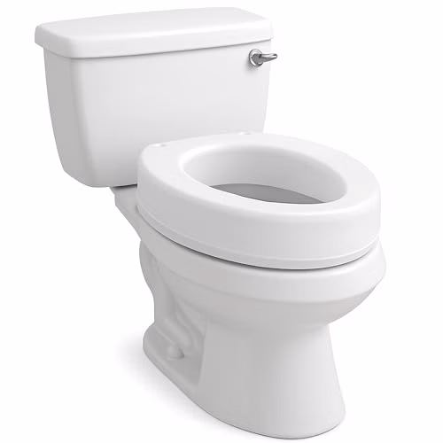 Carex Toilet Seat Riser, Round Raised Toilet Seat Adds 3.5 inches to Toilet Height, for Assistance Bending or Sitting, 300 Pound Weight Capacity Toilet Riser thumbnail 4