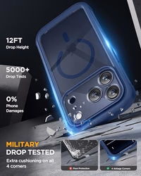 Miracase for iPhone 17 Pro Max Case 6.9" Full-Body Phone Case with Built-in Glass Screen Protector& Full Camera Protector,[Magnetic with MagSafe] Drop Proof 17 ProMax Cover, Blue thumbnail 5