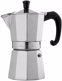 Bellemain Stovetop Espresso Maker | Italian Moka Pot Espresso Maker, Classic Aluminum Design Mocha Pot for Home Brewing & Camping | Easy to Use & Clean - 6-Cup, Silver thumbnail 1