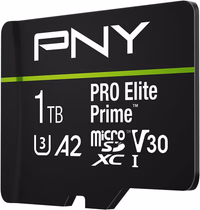 PNY 1TB PRO Elite Prime C10 U3 V30 A2 microSDXC Flash Memory Card – Ultra-Fast Speeds, Read 200MB/s, Write 150MB/s, 4K UHD, Full HD, UHS-I, for Smartphones, Drones, Action Cameras thumbnail 1