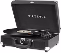Victrola Journey Bluetooth Portable Suitcase Record Player – with Built-in Speakers, 3 Speed Vinyl Record Player, RCA Out, Headphone Jack (Black) thumbnail 1