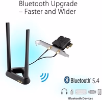 ASUS PCE-BE92BT WiFi 7 PCI-E Adapter with 2 External Antennas. Supporting 6GHz Band, 320MHz, Bluetooth 5.4, WPA3 Network Security, OFDMA and MU-MIMO, only Compatible with Intel motherboards thumbnail 5