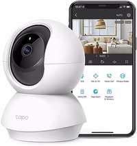 Tapo 2K Indoor Pan/Tilt Wired Security Camera - Works as a Baby Monitor & Pet Camera, Motion Detection, 2-Way Audio, Siren, Night Vision, Subscription-Free Local Storage or Optional Cloud, C210 thumbnail 1
