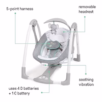 Ingenuity ConvertMe 2-in-1 Compact Portable Automatic Baby Swing & Infant Seat, Battery-Saving Vibrations, Nature Sounds, 0-9 Months 6-20 lbs (Swell) thumbnail 2