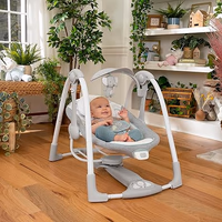 Ingenuity ConvertMe 2-in-1 Compact Portable Automatic Baby Swing & Infant Seat, Battery-Saving Vibrations, Nature Sounds, 0-9 Months 6-20 lbs (Swell) thumbnail 3