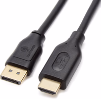 Amazon Basics DisplayPort to HDMI Cable, Uni-Directional, 4K@30Hz, 1920x1200, 1080p, 6 ft, Black thumbnail 1