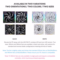 Lian Li UNI Fan TL LCD Wireless 120-Single Pack (Reverse Blade)-2.4 GHz Wireless Signal ARGB Fan-Infinity Mirror-Daisy-Chain-Syncing Lighting-Controller NOT Included & Required - Black (12RTLLCD1W1B) thumbnail 2
