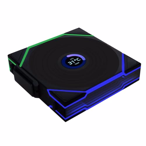 Lian Li UNI Fan TL LCD Wireless 120-Single Pack (Reverse Blade)-2.4 GHz Wireless Signal ARGB Fan-Infinity Mirror-Daisy-Chain-Syncing Lighting-Controller NOT Included & Required - Black (12RTLLCD1W1B) - View 1 of 4