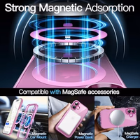 JETech Magnetic Case for iPhone 16 Plus 6.7-Inch Compatible with MagSafe, Shockproof Phone Bumper Cover, Anti-Scratch Clear Back (Pink) thumbnail 4