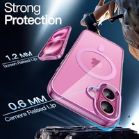 JETech Magnetic Case for iPhone 16 Plus 6.7-Inch Compatible with MagSafe, Shockproof Phone Bumper Cover, Anti-Scratch Clear Back (Pink) thumbnail 5