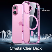 JETech Magnetic Case for iPhone 16 Plus 6.7-Inch Compatible with MagSafe, Shockproof Phone Bumper Cover, Anti-Scratch Clear Back (Pink) thumbnail 3