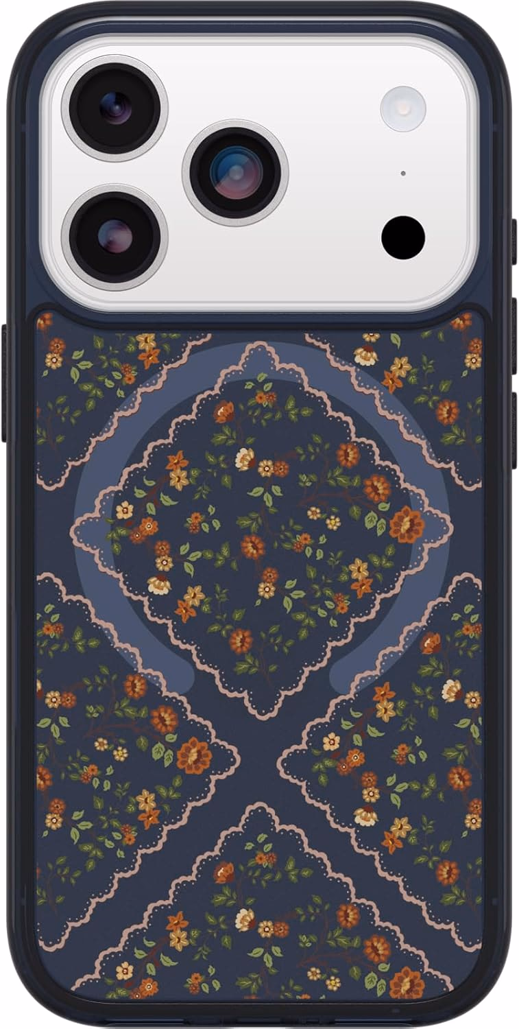 OtterBox iPhone 17 Pro Symmetry Series Clear Case - Floral Romance - Blue