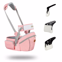 Baby Hip Seat Carrier Baby Waist Stool for Child Infant Toddler with Adjustable Strap Buckle Pocket Soft Inner Huge Storage (Pink) thumbnail 1