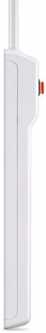 Belkin Power Strip Surge Protector - 6 AC Multiple Outlets, 2 ft Long Heavy Duty Metal Extension Cord for Home, Office, Travel, Computer Desktop & Phone Charging Brick - 200 Joules, White (2 Pack) thumbnail 5