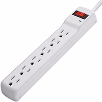 Belkin Power Strip Surge Protector - 6 AC Multiple Outlets, 2 ft Long Heavy Duty Metal Extension Cord for Home, Office, Travel, Computer Desktop & Phone Charging Brick - 200 Joules, White (2 Pack) thumbnail 3