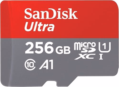 SanDisk 256GB Ultra microSDXC UHS-I Memory Card with Adapter - Up to 150MB/s, C10, U1, Full HD, A1, MicroSD Card - SDSQUAC-256G-GN6MA