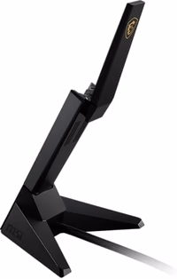 MSI AXE5400 WiFi 6E USB Adapter - WLAN up to 5400 Mbps (6GHz, 5GHz, 2.4GHz Wireless), USB 3.2 Gen 1, MU-MIMO, 2X High-Gain Tri-Band Antennas, Beamforming, WPA3 - Cradle Included thumbnail 4