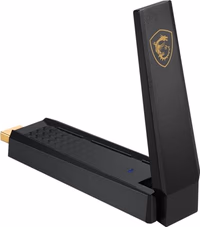 MSI AXE5400 WiFi 6E USB Adapter - WLAN up to 5400 Mbps (6GHz, 5GHz, 2.4GHz Wireless), USB 3.2 Gen 1, MU-MIMO, 2X High-Gain Tri-Band Antennas, Beamforming, WPA3 - Cradle Included thumbnail 3