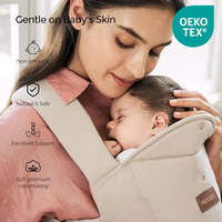 Momcozy Newborn Carrier WeeSnug- Lightweight and Cozy Comfort for 7-25 lbs, Ergonomic Cross-Back Support, Effortless to Put On, Hands-Free Baby Carrier with Lumbar Support, Khaki thumbnail 5