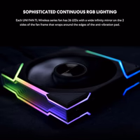 Lian Li UNI Fan TL Wireless 120-Triple Pack-2.4 GHz Wireless Signal ARGB Fan-Infinity Mirror-Daisy-Chain Design-Customizable Lighting Effects-Controller Included & Required - White (12TL1W3W) thumbnail 5