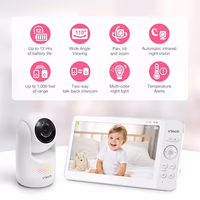 VTech 7" Baby Monitor with IPS Screen, Pan Tilt Zoom Camera, No WiFi Video Baby Monitor with Camera and Audio, Multi-Color Night Light, 2-Way Talk, Lullabies, Advanced HQ Max thumbnail 2