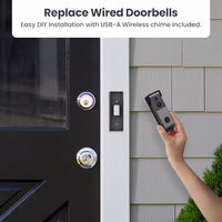 Feit Electric Smart Wireless Doorbell w/Dual-Lens 1080p HD Camera, 24/7 Local Recording, Night Vision, Voice Assistant, AI Detection for People & Packages, Includes Wireless Chime, CAM2/DOOR/WIFI/BAT thumbnail 3