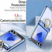 for Samsung Galaxy Z Flip 6 Case & Z Flip7 FE with Ring, Full-Body Protection with Built-in Screen Protector and Hinge Cover, Compatible with Z Flip 5 Case (Blue) thumbnail 4