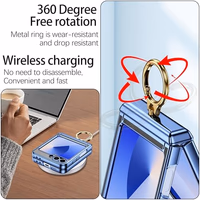 for Samsung Galaxy Z Flip 6 Case & Z Flip7 FE with Ring, Full-Body Protection with Built-in Screen Protector and Hinge Cover, Compatible with Z Flip 5 Case (Blue) thumbnail 5