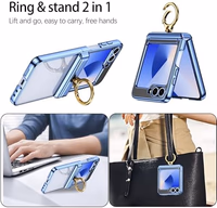 for Samsung Galaxy Z Flip 6 Case & Z Flip7 FE with Ring, Full-Body Protection with Built-in Screen Protector and Hinge Cover, Compatible with Z Flip 5 Case (Blue) thumbnail 3