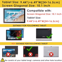 DETUOSI Silicone Case for VASTKING KingPad K10 Pro Tablet, with Stylus Pen and Shoulder Strap, Soft Multi-Angle Protective Cover for Byybuo 10.1 inch Tablet with Pen Holder, Dazzling Pink thumbnail 2