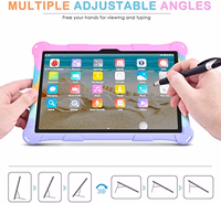 DETUOSI Silicone Case for VASTKING KingPad K10 Pro Tablet, with Stylus Pen and Shoulder Strap, Soft Multi-Angle Protective Cover for Byybuo 10.1 inch Tablet with Pen Holder, Dazzling Pink thumbnail 5