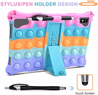 DETUOSI Silicone Case for VASTKING KingPad K10 Pro Tablet, with Stylus Pen and Shoulder Strap, Soft Multi-Angle Protective Cover for Byybuo 10.1 inch Tablet with Pen Holder, Dazzling Pink thumbnail 4