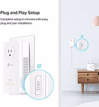 TP-Link Powerline WiFi Extender TL-WPA8631P KIT- Includes AV1300 Powerline Network Adapter and AC1200 Dual Band Extender, 2x2 MIMO, 3 Gigabit Ports, Passthrough, Plug & Play, Free Expert Support thumbnail 5