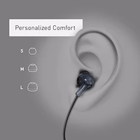 Panasonic ErgoFit Wired Earbuds, 3.5mm Jack In-Ear Headphones with Dynamic Crystal-Clear Sound and Soft Ergonomic Custom-Fit Earpieces (S/M/L), for Phones and Laptops - RP-HJE120-KA (Matte Black) thumbnail 3
