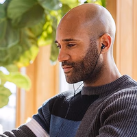 Panasonic ErgoFit Wired Earbuds, 3.5mm Jack In-Ear Headphones with Dynamic Crystal-Clear Sound and Soft Ergonomic Custom-Fit Earpieces (S/M/L), for Phones and Laptops - RP-HJE120-KA (Matte Black) thumbnail 5