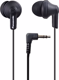 Panasonic ErgoFit Wired Earbuds, 3.5mm Jack In-Ear Headphones with Dynamic Crystal-Clear Sound and Soft Ergonomic Custom-Fit Earpieces (S/M/L), for Phones and Laptops - RP-HJE120-KA (Matte Black) thumbnail 1