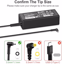 65W Laptop Charger Compatible with Acer Chromebook 11 13 14 15 R11, Acer Swift 3,Aspire/Spin 1 3 5,19V 3.42A AC Adapter Power Cord(3.0 * 1.1MM) thumbnail 3