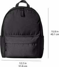 Amazon Basics Backpack for School, Study, Travel, Durable Classic Design, Book Bag, Black thumbnail 2